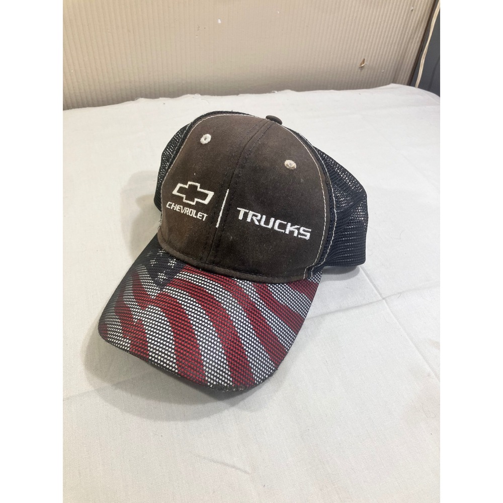 Chevrolet Trucks American Flag Mesh‎ Trucker Hat Brown Black OSFA GM Licensed